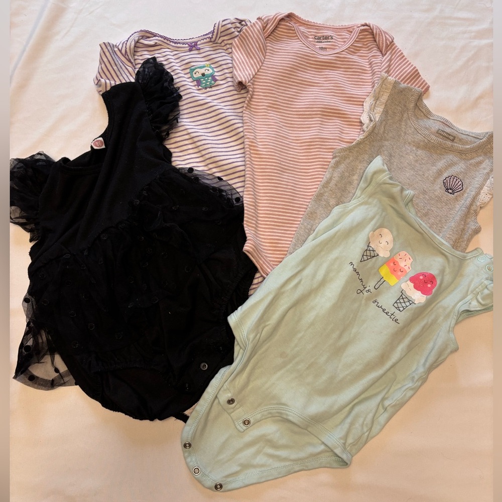 Assorted Baby Onesies Set 18 month baby girl 5 pieces